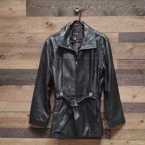 JLC New York leather jacket, large, black